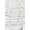 CM 14K Gold Renk Damla Topçuklu Zincir Model 60 cm Kadın Kolye