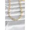 CM 14K Gold Renk Kalın Halka Zincirli 60 cm Kadın Kolye