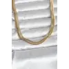 CM 14K Gold Renk Kalın Yassı Yılan Zincir Model 45 cm Kadın Kolye