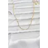 CM 14K Gold Renk Lazer Puntalı Model 60 cm Kadın Kolye