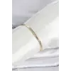 CM 14K Gold Renk Lazerli Yassı Zincir Model Kadın Bileklik