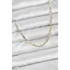 CM 14K Gold Renk Lazerli Zincir Model Kadın Kolye