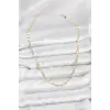CM 14K Gold Renk Lazerli Zincir Model Kadın Kolye