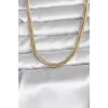 CM 14K Gold Renk Yassı Yılan Zincir Model 45 cm Kadın Kolye