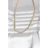 CM 14K Gold Renk Yassı Yılan Zincir Model 45 cm Kadın Kolye