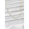 CM 14K Gold Renk Yassı Zincir Model 60 cm Kadın Kolye