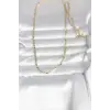 CM 14K Gold Renk Yassı Zincir Model 60 cm Kadın Kolye