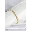 CM 14K Gold Renk Yassı Zincir Model Kadın Bileklik