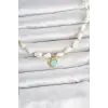 Doğal Deniz Kabuğu Dizili Mavi Yengeç Model Kolye