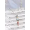 Gold Karışık Renk Zirkon Taşlı Y Pirinç Kolye