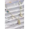 Gold Renk Zirkon Taşlı Çoklu Figür Model Şans Kolyesi