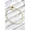 Pirinç Charm Zirkon Taşlı Yonca Model Gold Renk Kadın Bileklik