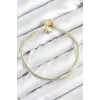 Pirinç Charm Zirkon Taşlı Yonca Model Gold Renk Kadın Bileklik