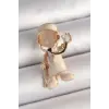 Pirinç Gold Renk Beyaz Mineli Doktor Model Kadın Broş