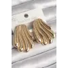 Pirinç Gold Renk İşlemeli İstirdye Model Kadın Küpe