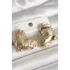 Pirinç Gold Renk İşlemeli Kalp Model Kadın Küpe