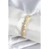 Pirinç Gold Renk Kalp Model Kadın Bileklik