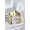 Pirinç Gold Renk Levha Model Kadın Bileklik