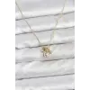 Pirinç Gold Renk Minimal Charmlı Kadın Kolye
