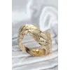 Pirinç Gold Renk Yaprak Model Kadın Bileklik