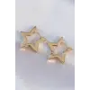 Pirinç Gold Renk Yıldız Küpe
