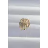 Pirinç Gold Renk Yonca Earcuff Küpe