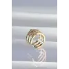 Pirinç Gold Renk Yonca Earcuff Küpe