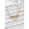 Pirinç Gold Renk Yonca Model Kadın Bileklik