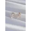 Pirinç Gold Renk Zirkon Taşlı V Model Küpe