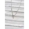 Pirinç Gümüş Renk Damla Model Kadın Kolye