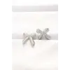 Pirinç Gümüş Renk Fiyonk Küpe