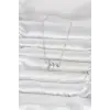 Pirinç Gümüş Renk Kalp Ritmi Model Kadın Kolye