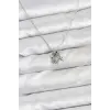 Pirinç Gümüş Renk Minimal Charmlı Kadın Kolye