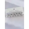 Pirinç Gümüş Renk Minimal Tırtıklı Küpe Seti