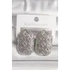 Pirinç Gümüş Renk Motif İşlemeli Kadın Küpe