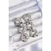 Pirinç Gümüş Renk Oval Ayna Model Sallantılı Küpe