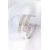 Pirinç Gümüş Renk Tırtıklı Halka Küpe