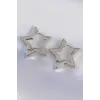 Pirinç Gümüş Renk Yıldız Küpe