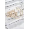 Pirinç Halka Model Gold Renk Kadın Set Küpe