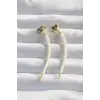 Pirinç Krem Renk Botega Küpe