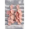 Pirinç Pudra Renk Sallantılı Yaprak Model Küpe