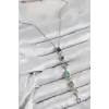 Pirinç Renkli Zirkon Taşlı Model Gümüş Renk 7 Element Kadın Y Kolye