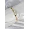 Pirinç Zirkon Taşlı Gold Renk Kadın Bileklik