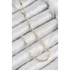Pirinç Zirkon Taşlı Model Gold Renk Y Kolye