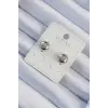 Xuping Gümüş Renk Minimal Bombeli Oval Küpe