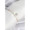 Yonca Model Zirkon Taşlı Gold Renk Asansörlü Su Yolu Bileklik