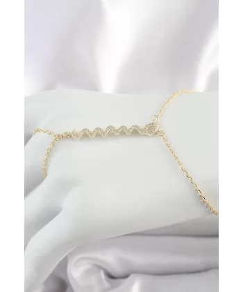 Pirinç Gold Renk Zirkon Taşlı Yılan Model Kadın Şahmeran