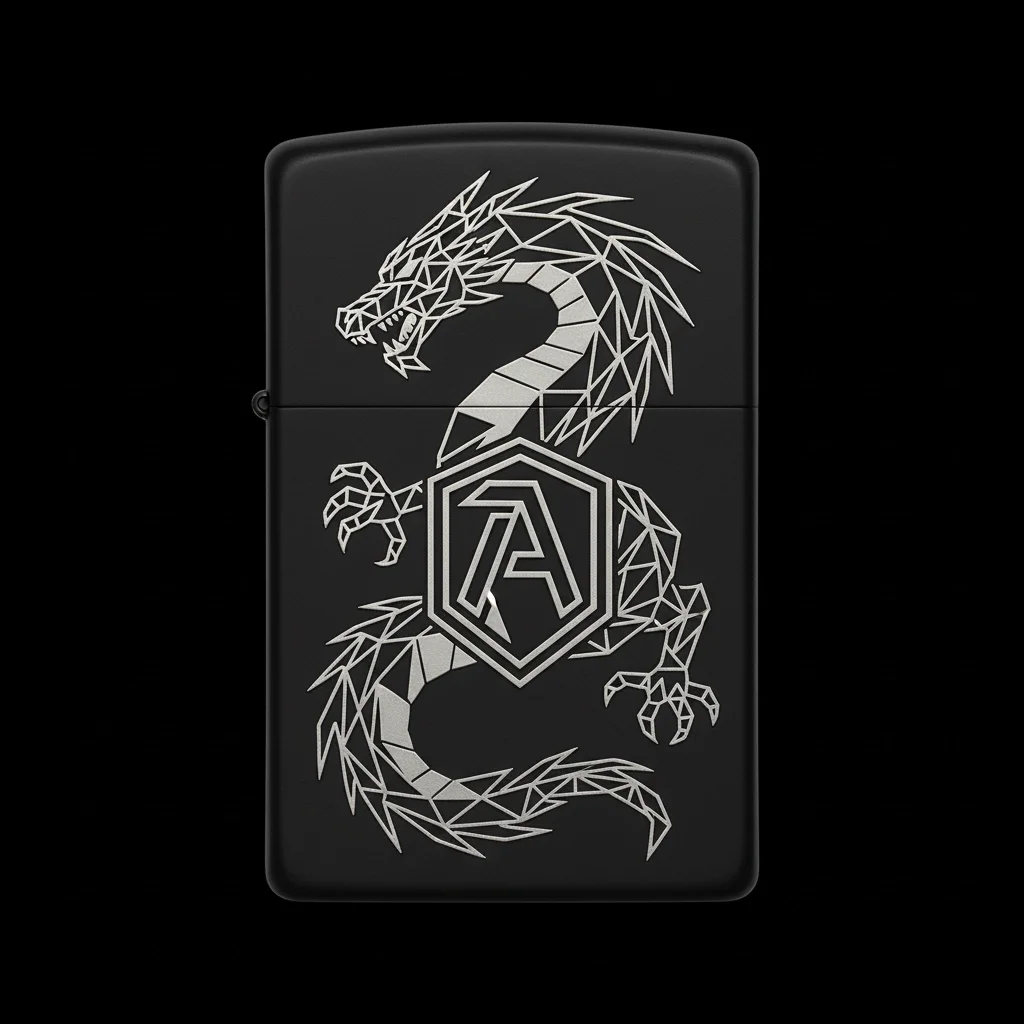 Zippo Ejderha Figürlü A Harfli Tasarım - V13