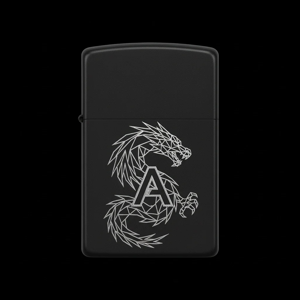 Zippo Ejderha Figürlü A Harfli Tasarım - V18