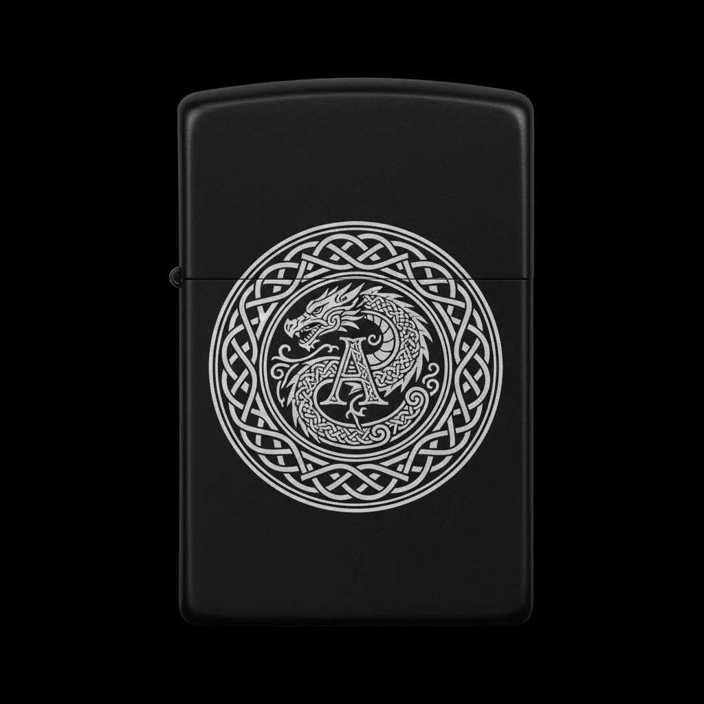 Zippo Ejderha Figürlü A Harfli Tasarım - V27